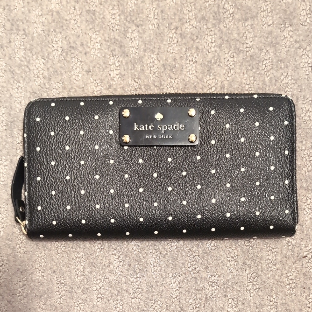Kate Spade Black and White Polka Dot Wallet